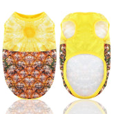 KUTKUT Breathable Summer Clothes for Small Dogs, Pineapple Fruit Pattern Mesh Vest Sleeveless Shirt for Maltese, Bichon, Papillon, Pekingese - kutkutstyle